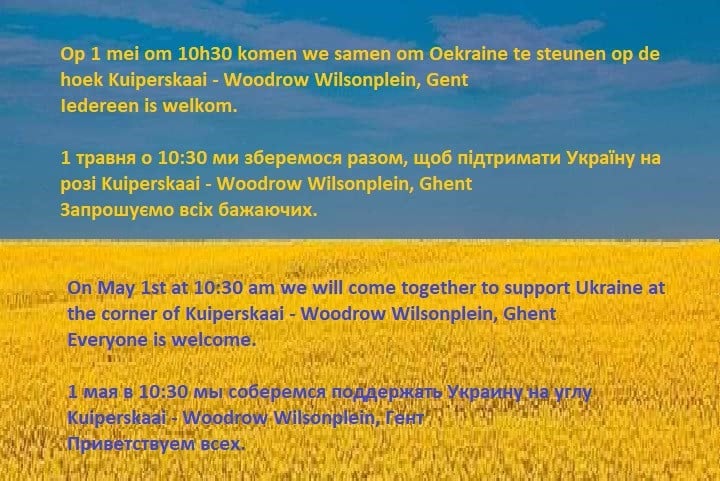 1 Mei: Solidariteit met Oekraïne en tegen de oorlog
